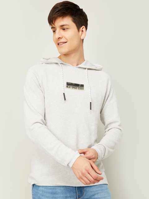 

Bossini Men White Cotton Hooded Sweatshirt