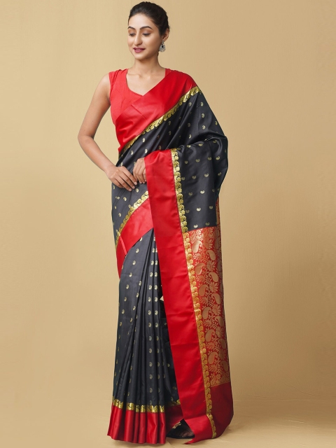 

Unnati Silks Black & Red Woven Design Kanjeevaram Saree