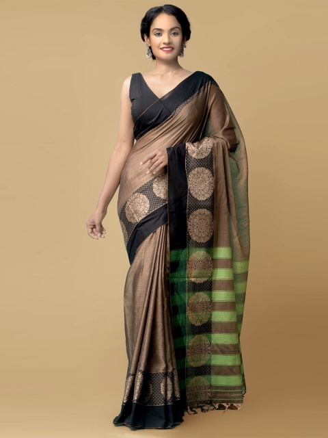 

Unnati Silks Women Brown Woven Narayanpet Cotton Saree