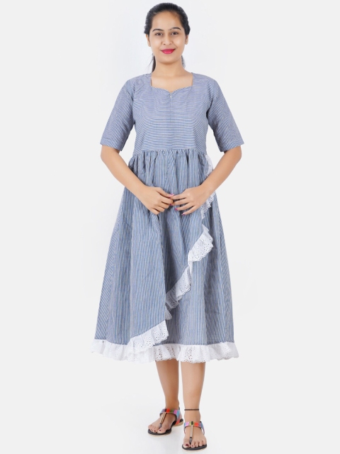 

Putchi Blue Striped Maternity Midi Dress