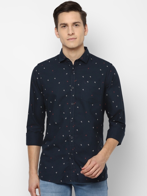

Allen Solly Sport Men Navy Blue Pure Cotton Printed Casual Shirt