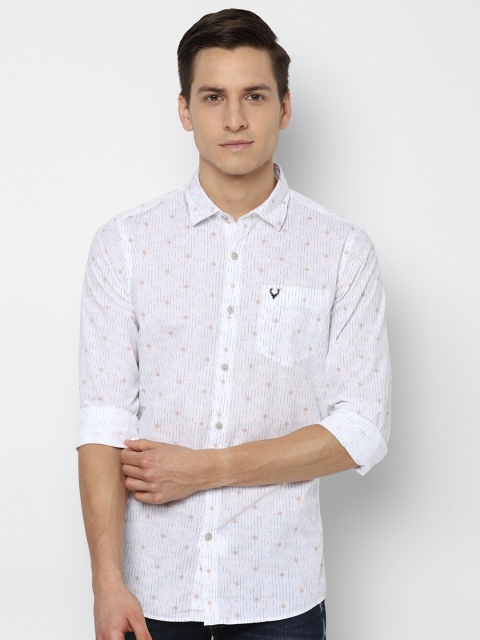 

Allen Solly Sport Men Pure Cotton White Printed Casual Shirt