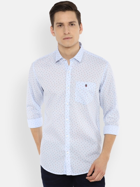 

Louis Philippe Sport Men Pure Cotton Blue Printed Slim Fit Casual Shirt