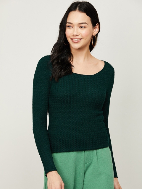 

CODE by Lifestyle Green Knitted Regular Top