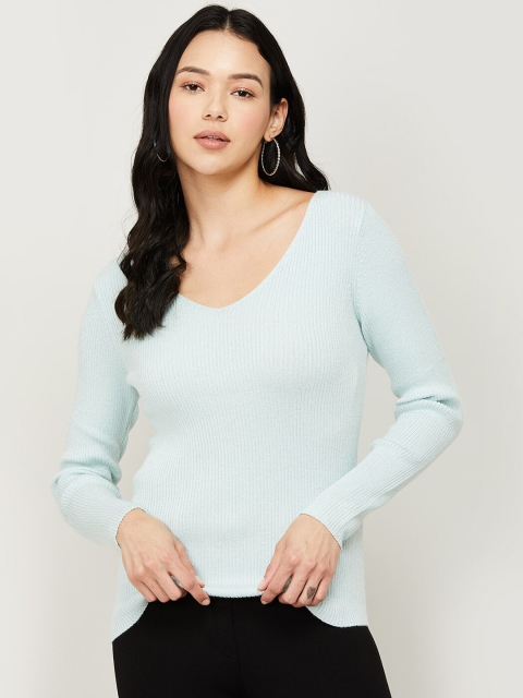 

CODE by Lifestyle Green Ribbed Fitted Top