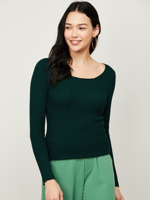 

CODE by Lifestyle Green Knitted Regular Top