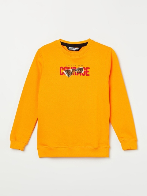 

Fame Forever by Lifestyle Boys Yellow Printed Round Neck Sweatshirt