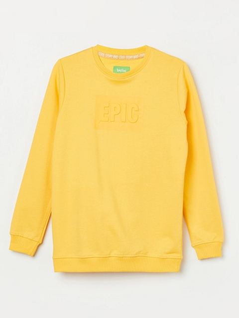 

Bossini Boys Yellow Typography Pure Cotton Sweatshirt