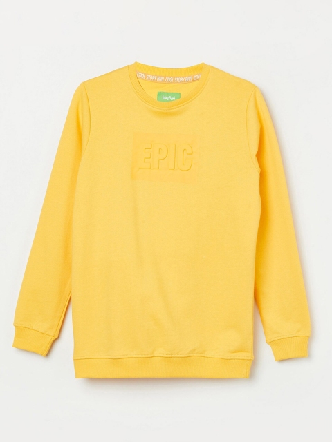 

Bossini Boys Yellow Typography Pure Cotton Sweatshirt