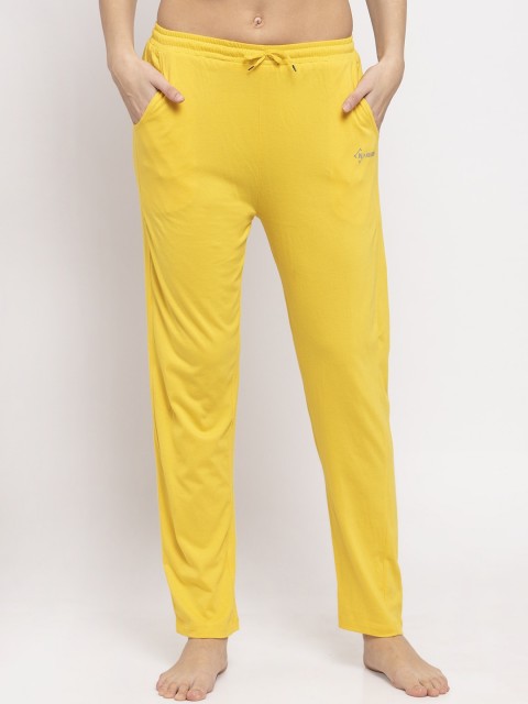 

NEUDIS Women Yellow Solid Cotton Lounge Pants