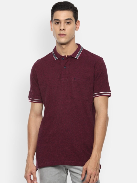 

Van Heusen Sport Men Maroon Solid Polo Collar T-shirt