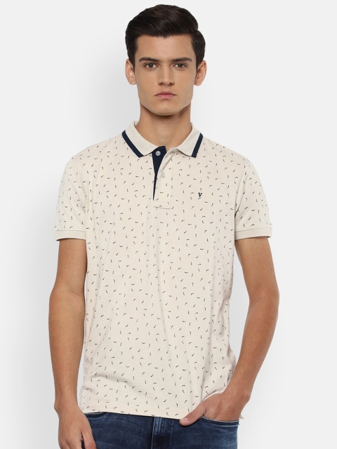 

Van Heusen Sport Men Cream-Coloured Printed Polo Collar T-shirt