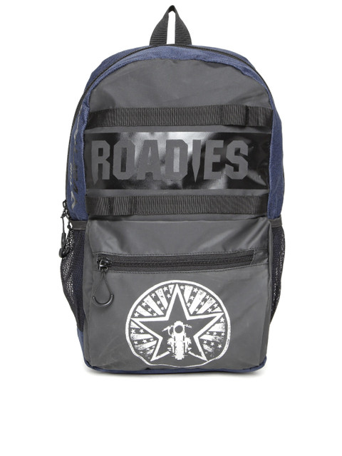 

Roadies by THe VerTicaL Unisex Charcoal Grey Printed Laptop Backpack