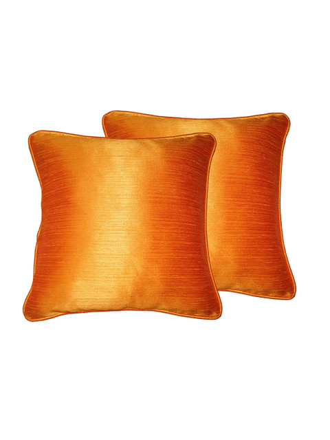 

Lushomes Set of 2 Orange Twinkle Star Square Cushion Covers