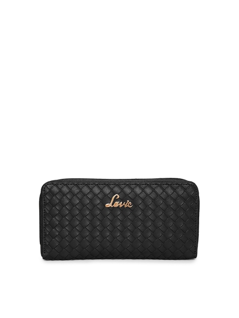 

Lavie Women Black Textured Zip Around Wallet