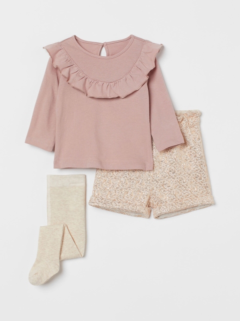 

H&M Girls Pink & Beige 3-piece set