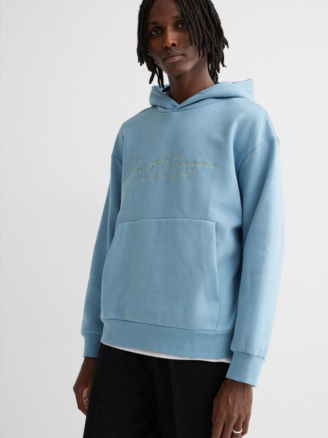

H&M Men Blue Relaxed Fit Hoodie