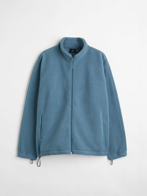 

H&M Men Blue THERMOLITE Relaxed Fit faux shearling jacket