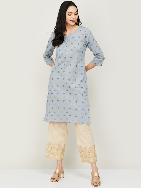 

Melange by Lifestyle Women Blue Printed Kurta