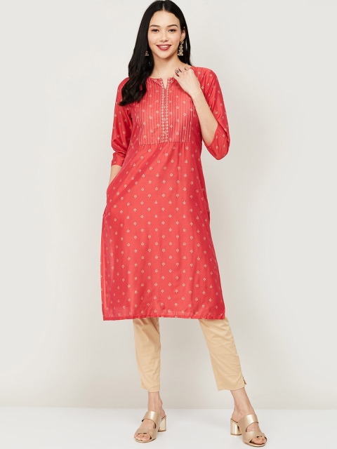 

Melange by Lifestyle Women Pink Printed Kurta