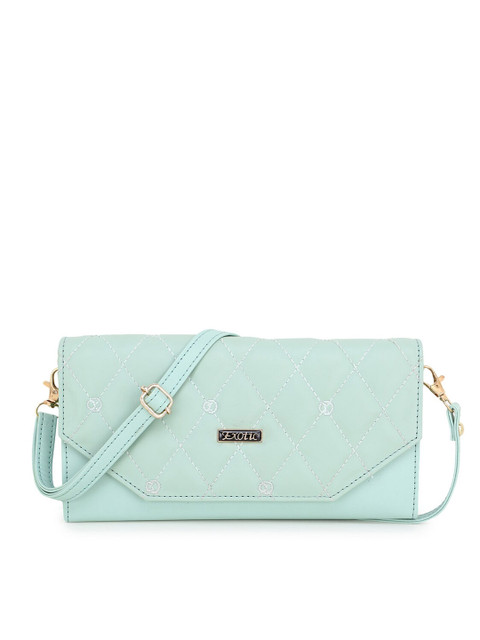 

Exotic Girls Sea Green Textured Envelope Clutch