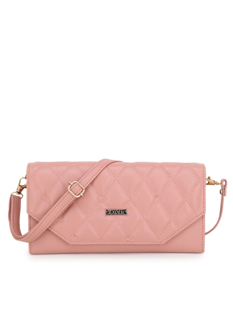 

Exotic Girls Pink Textured Envelope Clutch