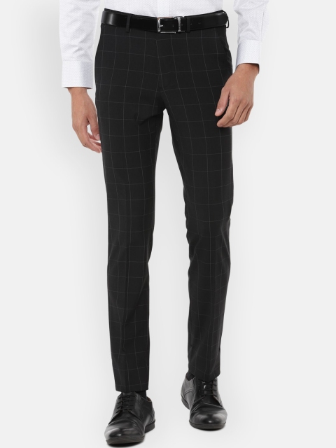 

Louis Philippe Permapress Men Black Checked Slim Fit Formal Trousers