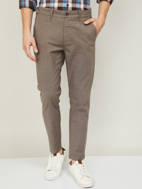 

CODE by Lifestyle Men Brown Textured Trousers