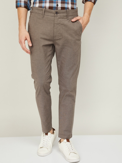 

CODE by Lifestyle Men Beige Textured Trousers
