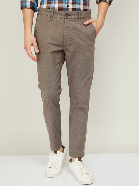 

CODE by Lifestyle Men Brown Textured Trousers