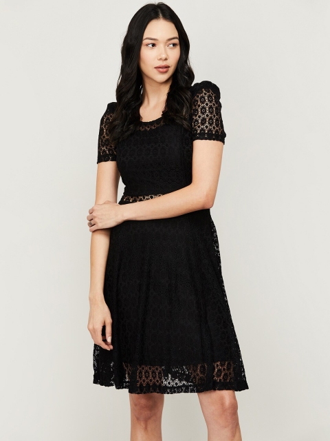 

CODE by Lifestyle Black Fit & Flare Lace Dress