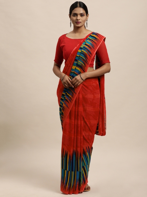 

KALINI Red Floral Saree