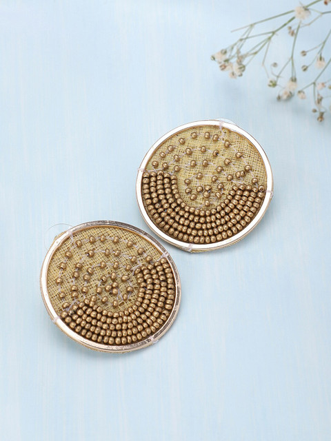 

Fabindia Gold-Toned Handcrafted Circular Oversized Stud Earrings