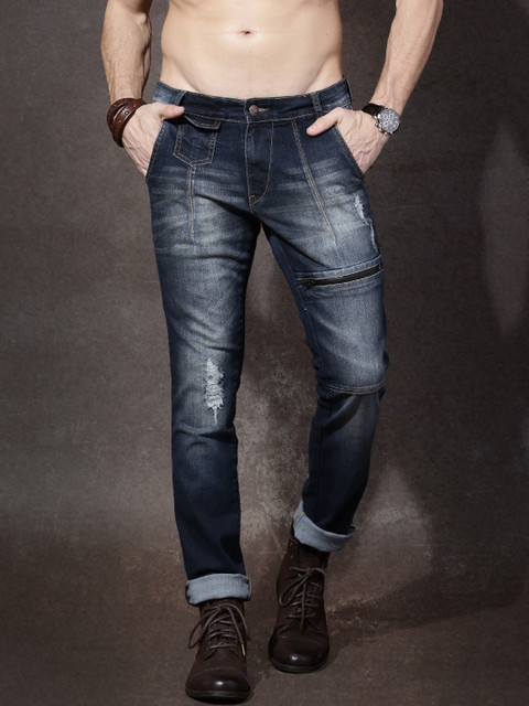 

RDSTR Men Blue Skinny Fit Mildly Distressed Stretchable Jeans