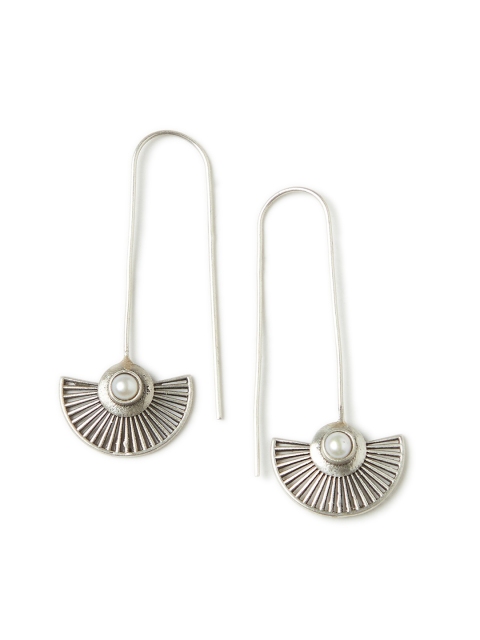 

Fabindia Silver-Plated Contemporary Drop Earrings
