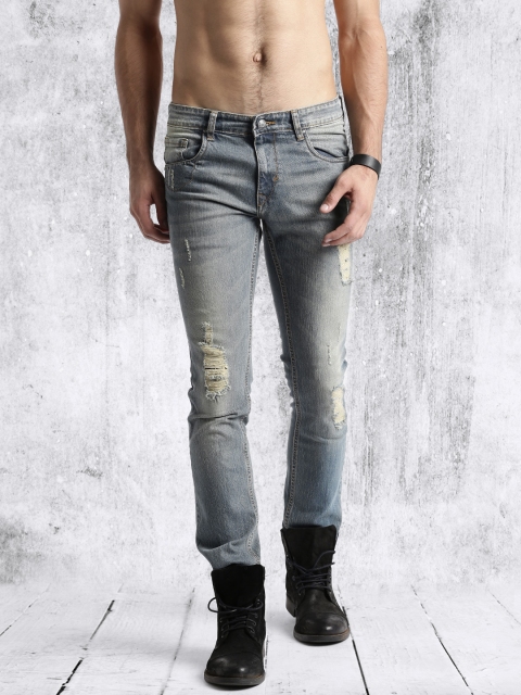 

RDSTR Men Blue Skinny Fit Highly Distressed Stretchable Jeans
