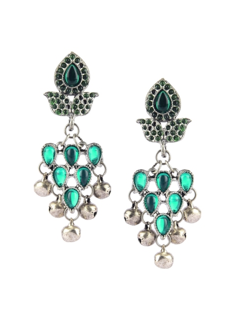 

DESI COLOUR Green Contemporary Drop Earrings