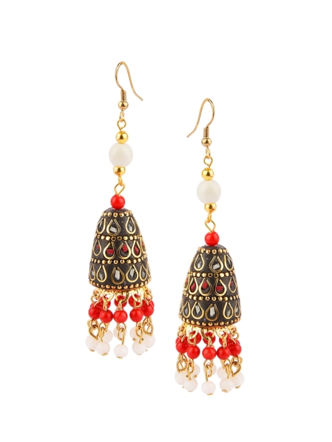 

DESI COLOUR Black Contemporary Jhumkas Earrings
