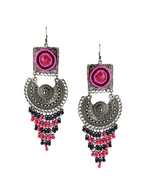 

DESI COLOUR Pink Contemporary Chandbalis Earrings