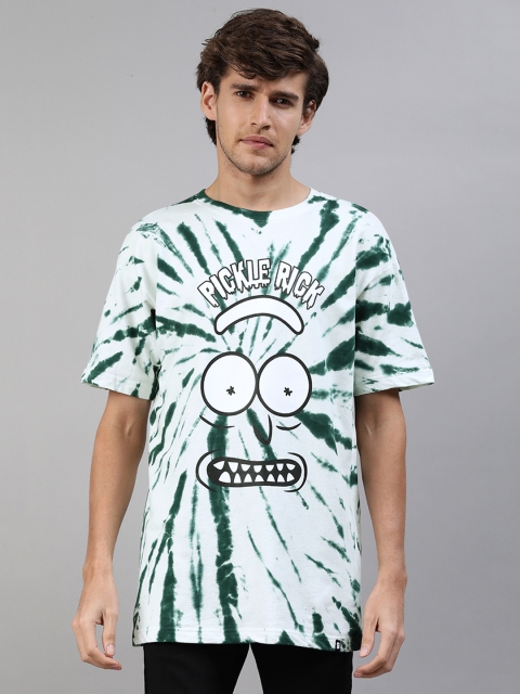 

The Souled Store Men Green & White Printed Boxy T-shirt