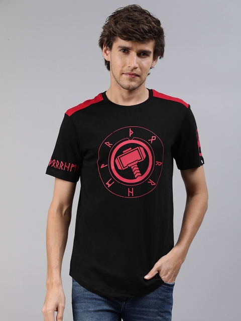 

The Souled Store Men Black & Pink Thor Printed T-shirt