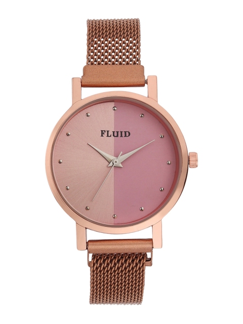 

FLUID Women Pink Solid Dial & Rose Gold Toned Straps Analogue Watch FL-Mag-RG-07