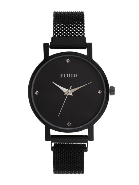 

FLUID Women Black Embellished Analogue Analogue Magnetic Strap Watch FL-Mag-BK-02