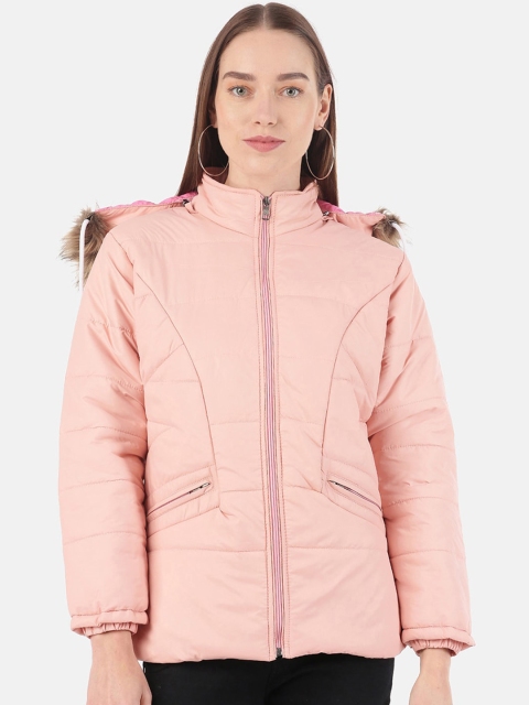 

VOXATI Women Pink Longline Parka Jacket