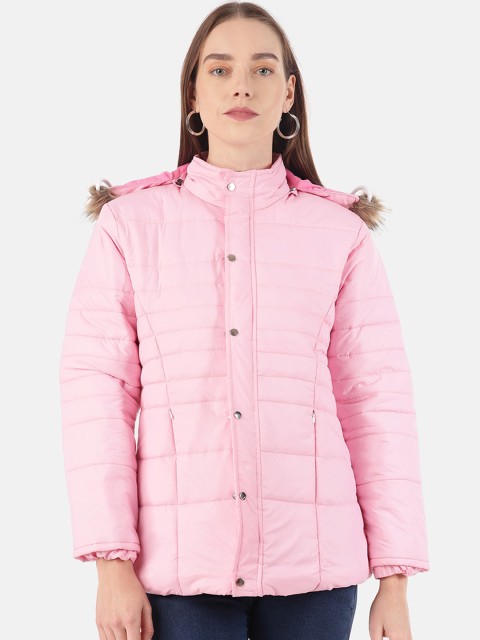 

VOXATI Women Pink Longline Padded Jacket