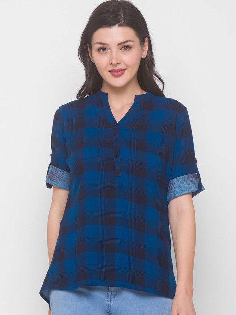 

ZOLA Blue Checked Kurti