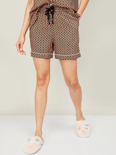 

Ginger by Lifestyle Women Rust Printed Regular Shorts