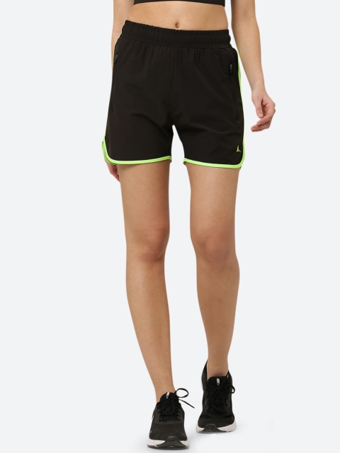

FITLEASURE Women Black Running Sports Shorts