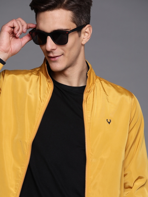 

Allen Solly Men Mustard Solid Bomber Jacket