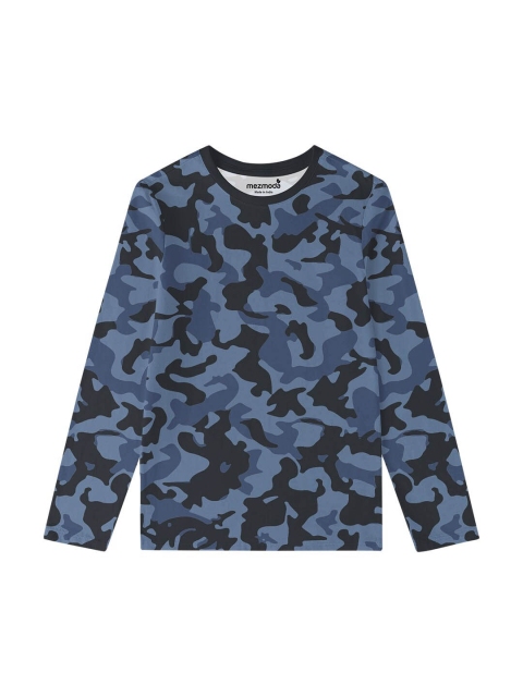 

mezmoda Boys Blue & Black Camouflage Printed T-shirt